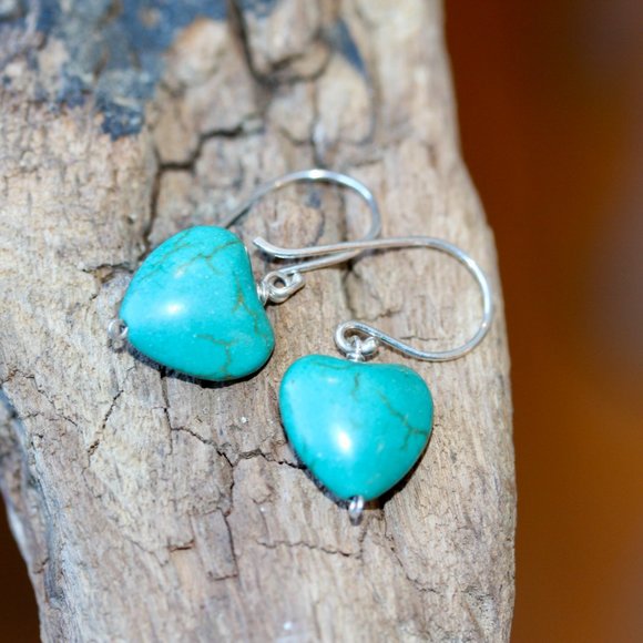 beautiful heart silver style dangle earrings - Picture 2 of 5